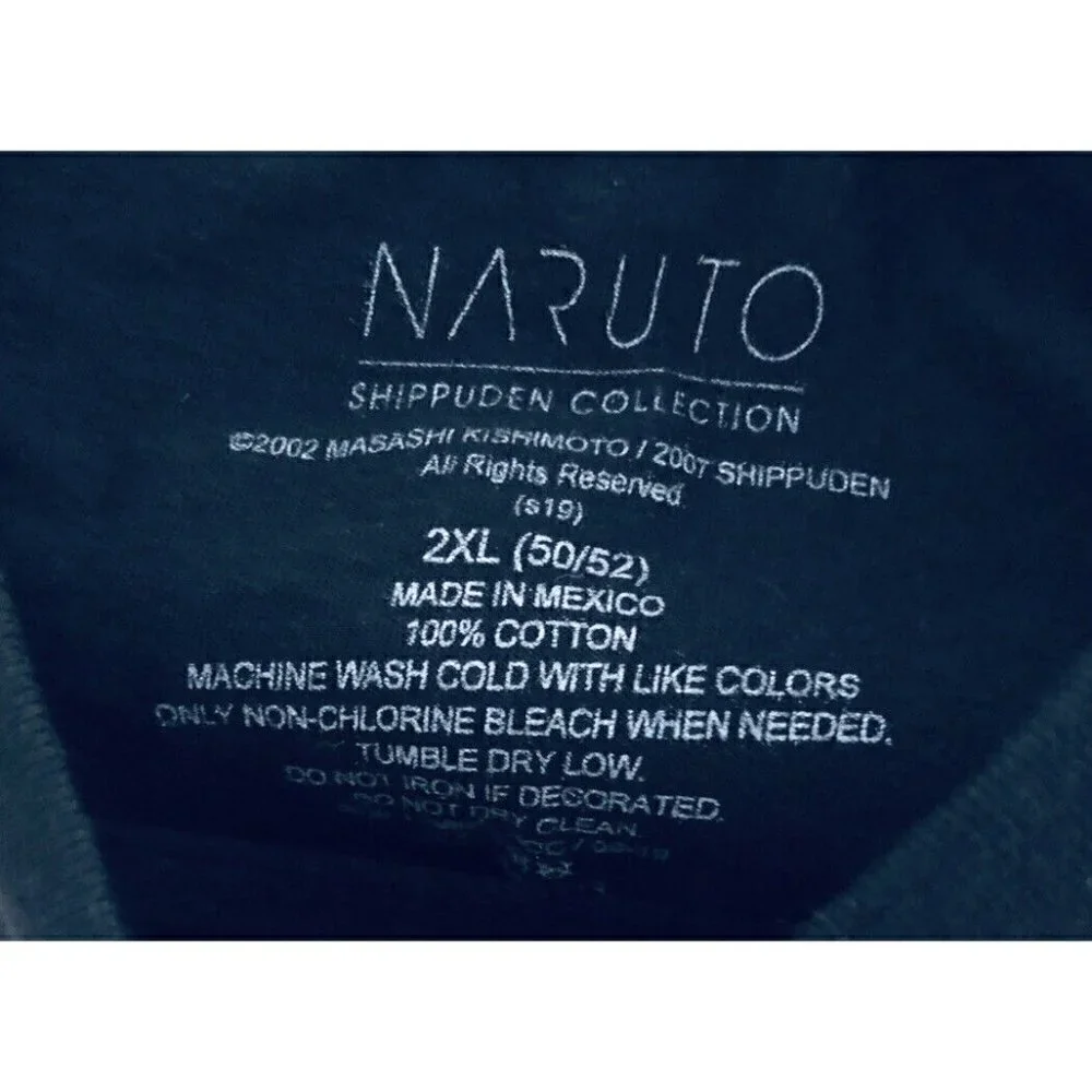 Naruto Shippuden Collection Shirt Black Japanese Manga Size XXL 2XL Adult